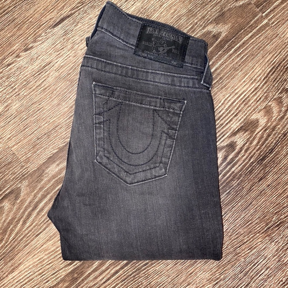 True Religion Jeans - dark w/ zipper